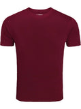 Plum solid round neck T-shirt